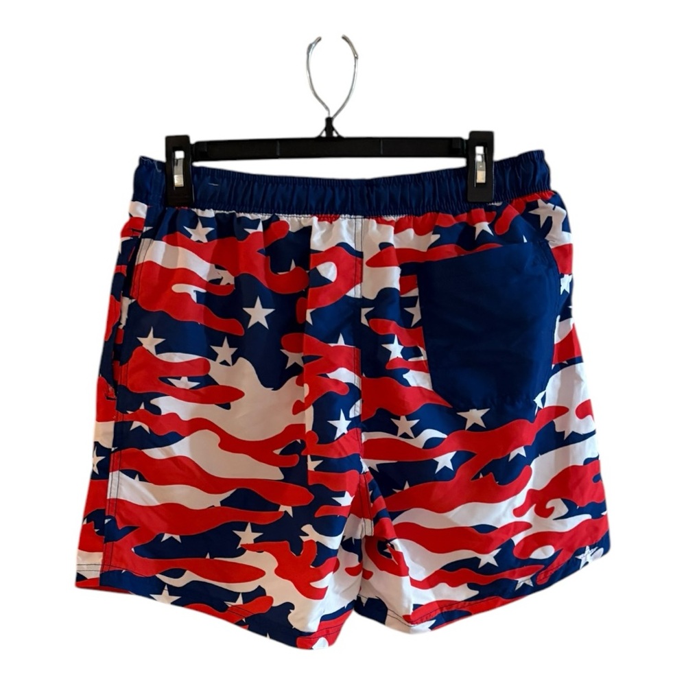 Red and White Camouflage Swim Trunks with Elastic Waistband M 32/34 - Picture 3 of 4
